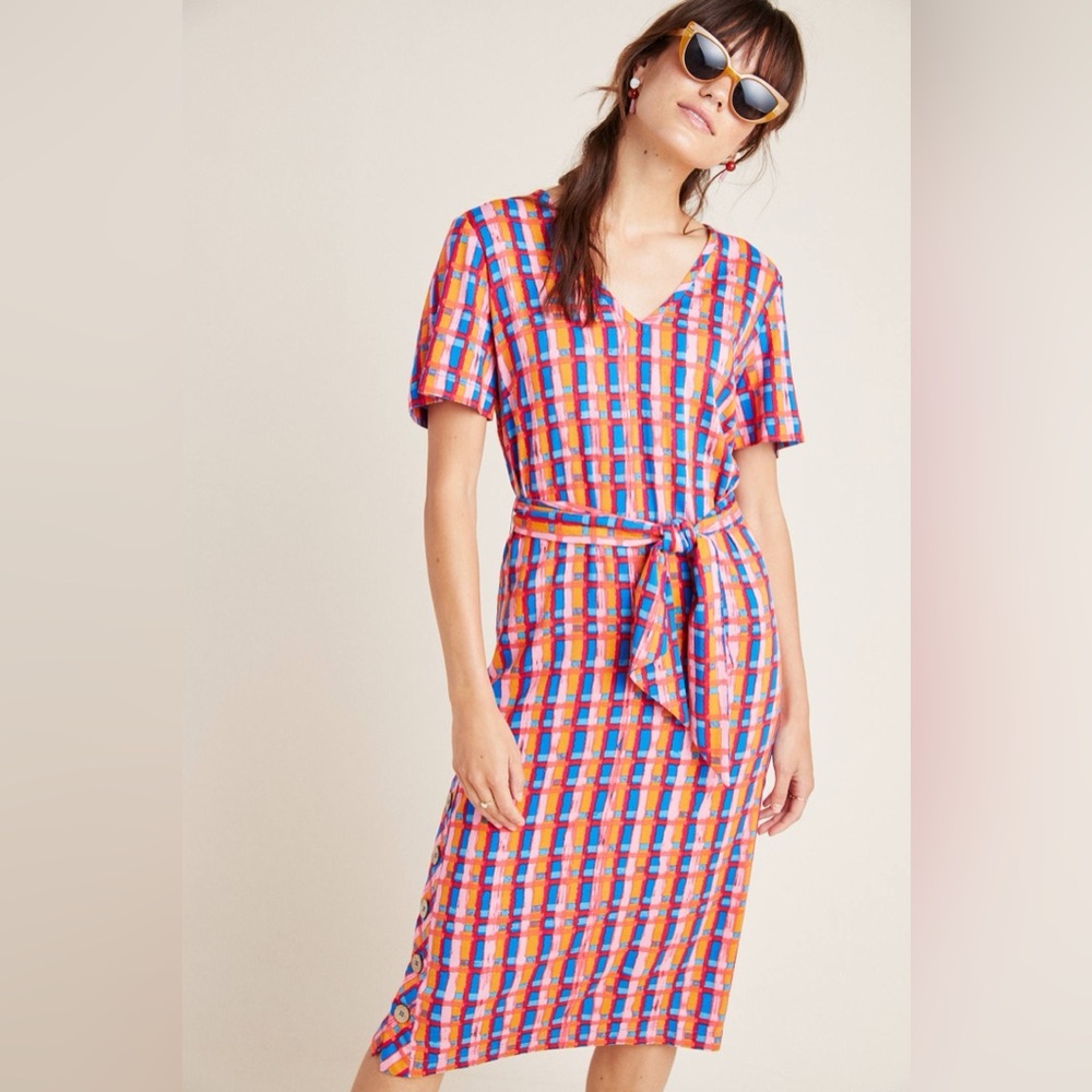 Anthropologie Abstract Midi Dress